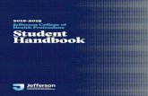Jefferson College of Health Professions Student Handbook · 2018-11-20 · 3 Dear Jefferson College of Health Professions Student: As we continue to transition to a new Jefferson