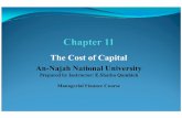 The Cost of Capital - An-Najah Videos · Cost of each long-term Source of Capital: 1 To calculate the cost of long-term debt (Bonds) ri we cost of long-term debt: is the after tax