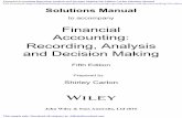 Financial Accounting: Recording, Analysis and Decision Making · 2019-04-10 · Financial Accounting Reporting Analysis and Decision Making 5th Edition Carlon Solutions Manual Full