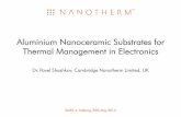 Aluminium Nanoceramic Substrates for Thermal Management in ... · Nano-ceramic Dielectric Material Composition: Nano-crystalline Al oxide Crystalline grain size: 20-40 nm Thermal