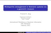 Multipartite entanglement in fermionic systems via a geometric …iwqi12/iwqi12_talks/Pramod_S_Joag.pdf · 2012-02-17 · Multipartite entanglement in fermionic systems via a geometric