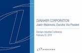 DANAHER CORPORATIONfilecache.investorroom.com/mr5ir_danaher/531/2019...Pharma and food Track and Trace. Marking and Coding. Spectrophotometers. Color formulation SW. Color standards.