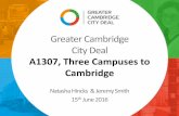 Greater Cambridge City Deal...2016/06/15  · Greater Cambridge City Deal A1307, Three Campuses to Cambridge Natasha Hincks & Jeremy Smith 15th June 2016 •Background to study •Work