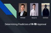 Determining Predictors of H-1B ApprovalThen we used Job Clusters and other attributes building Decision Tree model, Naive Bayes model and MLP model to classify the approval status.