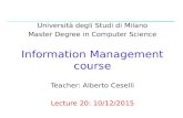 Information Management course - unimi.ithomes.di.unimi.it/ceselli/IM/slides/Classification-SVM.pdf · Cost-benefit analysis and ROC Curves 27. Classifier Evaluation Metrics: Confusion