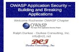 OWASP Application Security – Building and Breaking ... · Ralph Durkee OWASP Application Security 2015 (c) Creative Commons 3.0 5 Agenda Why Application Security? Application Penetration