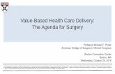 Value-Based Health Care Delivery: The Agenda for …...Principles of Value-Based Health Care Delivery Value = The setof outcomes that matter for the condition The total costs of delivering