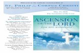 May 13, 2018 The Ascension of the Lord€¦ · Server Sam Wassmer Server OPEN Usher Steve & Janet Fischer May 20 Sun. 10:00 AM Euch Minister Koryn Parsons Euch Minister Sherri Haas