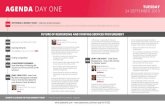 AGENDA DAY ONE - ASDEventsAGENDA DAY ONE TUESDAY 24 SEPTEMBER 2019 FUTURE OF RESOURCING AND STAFFING SERVICES PROCUREMENT 09:50 GUEST CASE STUDY – Lessons Learned Building a Global