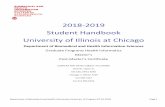 2018-2019 Student Handbook University of Illinois at Chicago · 2018-07-09 · 2018-2019 Student Handbook University of Illinois at Chicago Department of Biomedical and Health Information