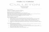 Claire A. Culleton Culleton - kent.eduEd. Karen Steele and Michael De Nie. 2014. • Irish Elegies by Chris Arthur. 2009. • Irish Modernism and the Global Primitive. Ed. Maria McGarrity