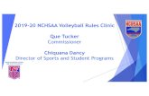 2019-20 NCHSAA Volleyball Rules Clinic Que Tucker version- 2019... · 2019-20 NCHSAA Volleyball Rules Clinic Que Tucker Commissioner Chiquana Dancy Director of Sports and Student