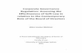 Corporate Governance Regulation: Assessing the ... · Corporate Governance Regulation: Assessing the Effectiveness of Soft Law in relation to the Contemporary Role of the Board of