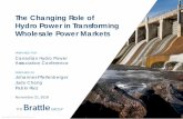 The Changing Role of Hydro Power in Transforming ......2018/11/21  · “De-marginalization” of wholesale power markets – Increasing need for and value of flexibility and storage