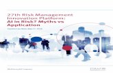 27th Risk Management Innovation Platform: AI in Risk ... · Breakout sessions 14:30 - 15:00 Networking break 15:00 15:15 Findings of first brainstorming sessions and selection of