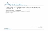 Overview of Continuing Appropriations for FY2018 …James V. Saturno, Coordinator Specialist on Congress and the Legislative Process October 6, 2017 Congressional Research Service