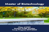 Master of Biotechnology · Master of Biotechnology Class of 2021 Student Profile Booklet Co-op Program 2019-2020. ... Ashley Concessio 15 Tayyab Pirzada 34 ... • Be monitored by