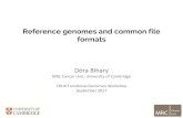 Reference genomes and common file formats · Saving time and space - compressed file formats Many programs and browsers deal better with compressed, indexed versions of genomic files
