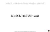 DSM-5 Has Arrivedcdn.neiglobal.com/content/encore/congress/2013/slides_at-enc14-13wkshp-01.pdfThe chapter organization of DSM-5 1. Retains that of DSM-IV 2. Replaces that of DSM-IV