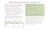 ARCHAEOLOGICAL QUALITY · Archaeological resources can represent both prehistoric and historic times. Prehistory is the period prior to the written documentation of a culture. In