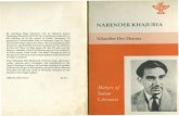 NARENDER KHAJURIA - Sahitya Akademi Award€¦ · Narender Khajuria, the youngest of eight children of Gauri Shankar and Amar Dei, was born on January 16,1933. Narender's ancestors