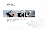 Investor and Analyst Day 2010 - MTU Aero Engines · Agenda – MTU Investor and Analyst Day 2010 17:15 ... Embraer/Bombardier 5-abreast CSeries has a Cost Advantage Between 90 and