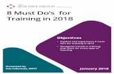 8 Must Dos in Training Jan 2018 - Creative Training Techniques Must Dos in Training Jan 2018.pdf · Microlearning compensates for poor learning design. _____ 4. Learning sessions