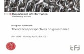 Margunn Aanestad Theoretical perspectives on governance Margunn Aanestad Theoretical perspectives on