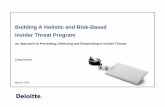 Building A Holistic and Risk-Based Insider Threat Program · Building A Holistic and Risk-Based Insider Threat Program An Approach to Preventing, Detecting and Responding to Insider