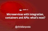 containers and APIs: what’s next? Microservices with ... · DON’T optimize for microservices if… @christianposta • You’re building a Minimum Viable Product (MVP), testing