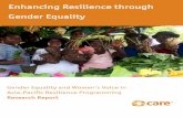 Enhancing Resilience through Gender Equality policy change. For example: In Vietnam, the community-based
