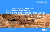 Advisory List of Threatened Invertebrate Fauna 2009 FINAL ... · 3 Introduction Purpose of the List This advisory list of invertebrate taxa that are considered threatened, poorly