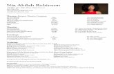 Nia Akilah Robinson - Rutgers Actor Presentation · THE RESURRECTION FERN by Amanda Patterson Selby Dir. Buzz Mclaughlin CLOCKBREAKERS “TV PILOT” by Sara Norcott Lyric Dir. Buzz