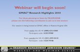 For those planning to listen by TELEPHONE please use the .../media/Files/gmac/webinars/... · Webinar will begin soon! ... For those planning to listen by TELEPHONE please use the