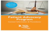 Patient Advocacy Program - JFSSD · • Patient Advocates will routinely call facilities after they have received phone calls, letters or face to face contacts with patients who have