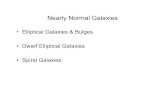 ¥Elliptical Galaxies & Bulges ¥Dwarf Elliptical …...Nearly Normal Galaxies 1: Elliptical Galaxies & Bulges ¥Elliptical Galaxies have elliptical shapes with no structure ¥Old