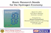 Basic Research Needs for the Hydrogen Economy · 2006-10-12 · Basic Energy Sciences Serving the Present, Shaping the Future Hydrogen: A National Initiative “Tonight I'm proposing