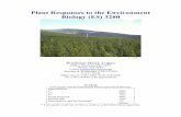 Plant Responses to the Environment Biology (ES) 3280 · For Plant Responses to the Environment, you will prepare a grant proposal on a topic of your choosing that would be suitable