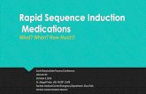Rapid Sequence Induction Medications - South Dakota · 2018-10-15 · Ketamine •1-2.5 mg/kg IBW •Onset 15-45 seconds •Duration 5-10 minuts •Pro: very short active •Con: