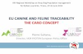 EU CANINE AND FELINE TRACEABILITY THE CARO CONCEPT · THE CARO CONCEPT Pierre Sultana, Director, VIER PFOTEN European Policy Office OIE Regional Workshop on Stray Dog Population management