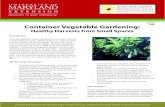 Healthy Harvests from Small Spaces · Container Vegetable Gardening: Healthy Harvests from Small Spaces HG 600 ... Share ideas and create a plan with the other people in your household.