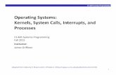 OperangSystems: Kernels,SystemCalls,Interrupts,and Processesprotocols.netlab.uky.edu/~griff/classes/cs485/notes/12-exceptions.pdf · CS 485 Systems Programming 1 OperangSystems: Kernels,SystemCalls,Interrupts,and