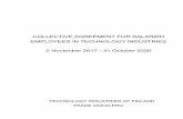 COLLECTIVE AGREEMENT FOR SALARIED EMPLOYEES IN TECHNOLOGY … · TECHNOLOGY INDUSTRIES OF FINLAND 2 November 2017 TRADE UNION PRO SIGNING MINUTES TO THE COLLECTIVE AGREEMENT FOR SALARIED