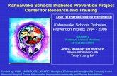 Kahnawake Schools Diabetes Prevention Project Center for ... · Kahnawake Schools Diabetes Prevention Project Center for Research and Training Funded by: CIHR, NHRDP, CDA, SSHRC,