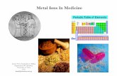 Metal Ions In Medicine - chemistry.uoc.gr…modulation of cellular responses by metal containinggg drugs… Inorganic drugs may be recognized as acting through a pharmacodynamic mechanism