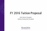 FY 2016 Tuition Proposal - Kansas State UniversityGTA Waiver and Instruction Allocation $385,629 Institutional Scholarships $1,168,000 Utilities Rate and Infrastructure Support $1,535,000