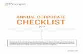 ANNUAL CORPORATE CHECKLIST - Procopio...ANNUAL CORPORATE There are numerous requirements to operate a business in the State of California. This annual corporate checklist has been