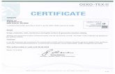 sioen.com · 2017-06-01 · OEKO-TEX@ CERTIFICATE Company Sioen nv Fabriekstraat 23 8850 Ardooie, BELGIUM is granted authorization according to STeP to use the OEKO-TEX@ mark for