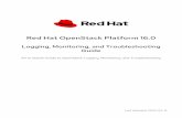 Red Hat OpenStack Platform 16 · 2.7. server-side logging 2.8. tracebacks c a t r c nfig rn the i ere a abas n c i f rt e r 3.1. understanding the time series database 3.2. metrics