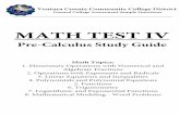 Pre-Calculus Study Guide - Oxnard College...Pre-Calculus Study Guide Math Topics: 1.Elementary Operations with Numerical and Algebraic Fractions 2.Operations with Exponents and Radicals
